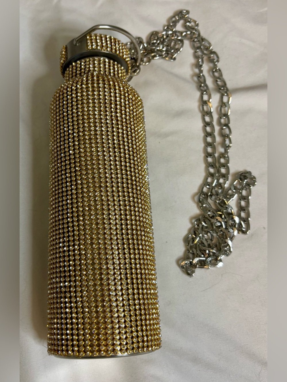 Gold Rhinestone and Silver Chain beautiful  20 oz bottle